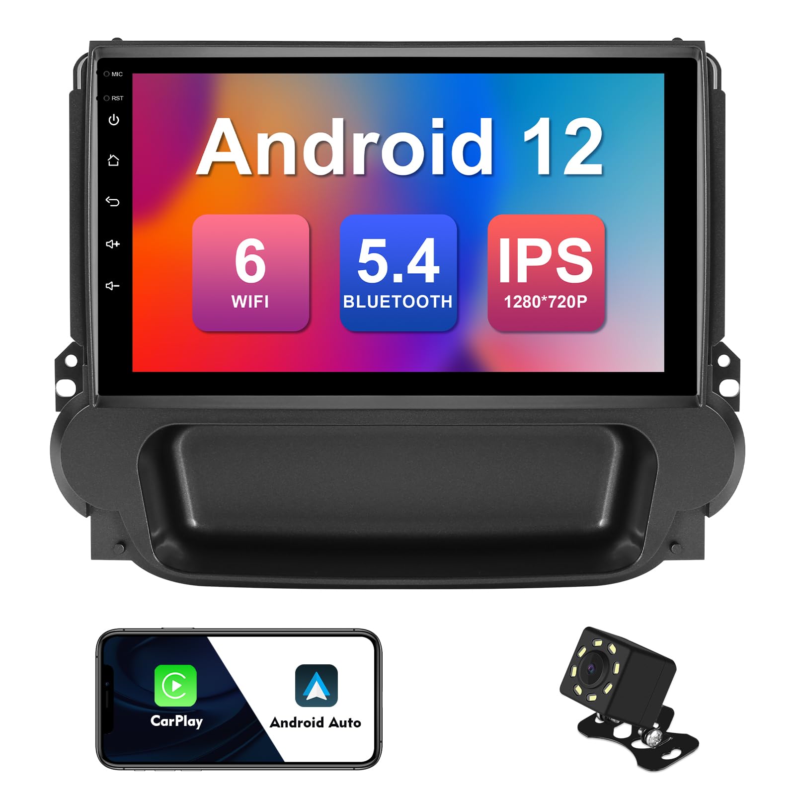 Photo 1 of 2+32G Android 12 Double Din Car Stereo for Chevrolet Chevy Malibu 2009-2014 with 9 Inch Touchscreen Radio Built-in Wireless Carplay/Android Auto/GPS/Bluetooth/FM/AUX-in/Backup Camera
