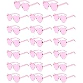 SIEYEWER 20 Pairs Heart Shaped Sunglasses for Women Colorful Glasses Fun Trendy Transparent Heart Sunglasses Party Favor