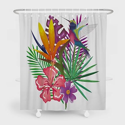 Amazon Com Summor Mildew Resistant Shower Curtains Tropical And