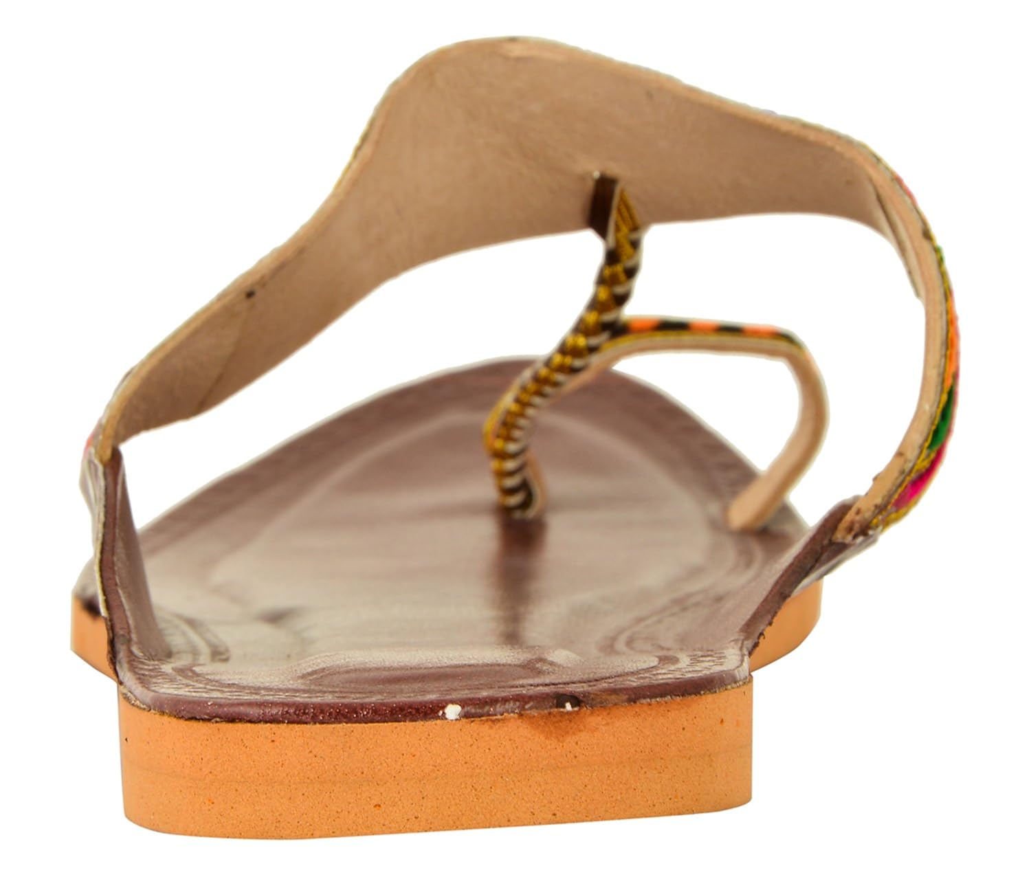 women's brown colore leather kolhapuri slipper