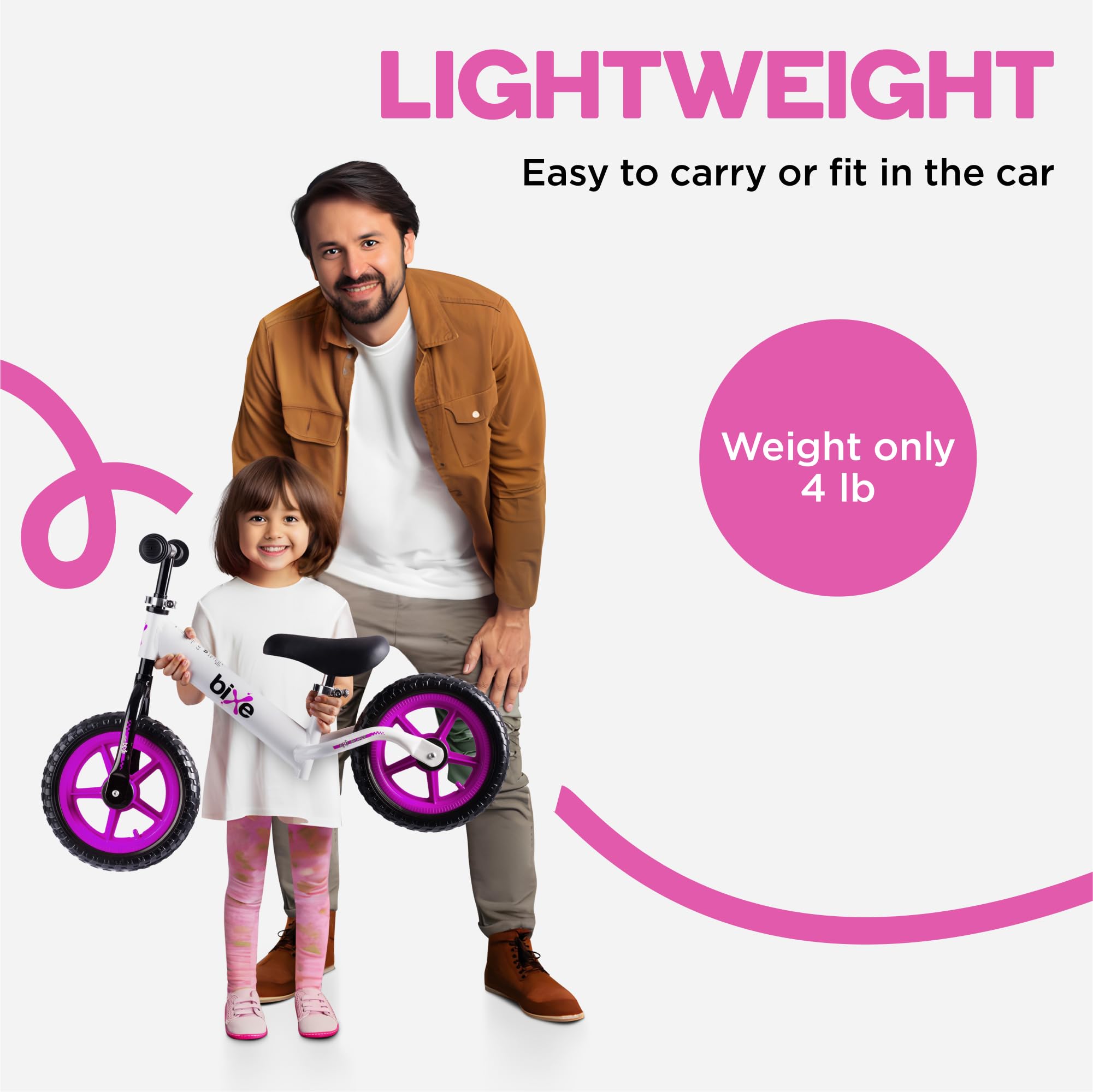 Aluminum Balance Bike for Kids and Toddlers - Lightweight 4LBS - Toddler Bike - No Pedal Training Bicycle - Bikes for 18 Months to 6 Year Old - for 2 3 4 5 Years Old - Pink