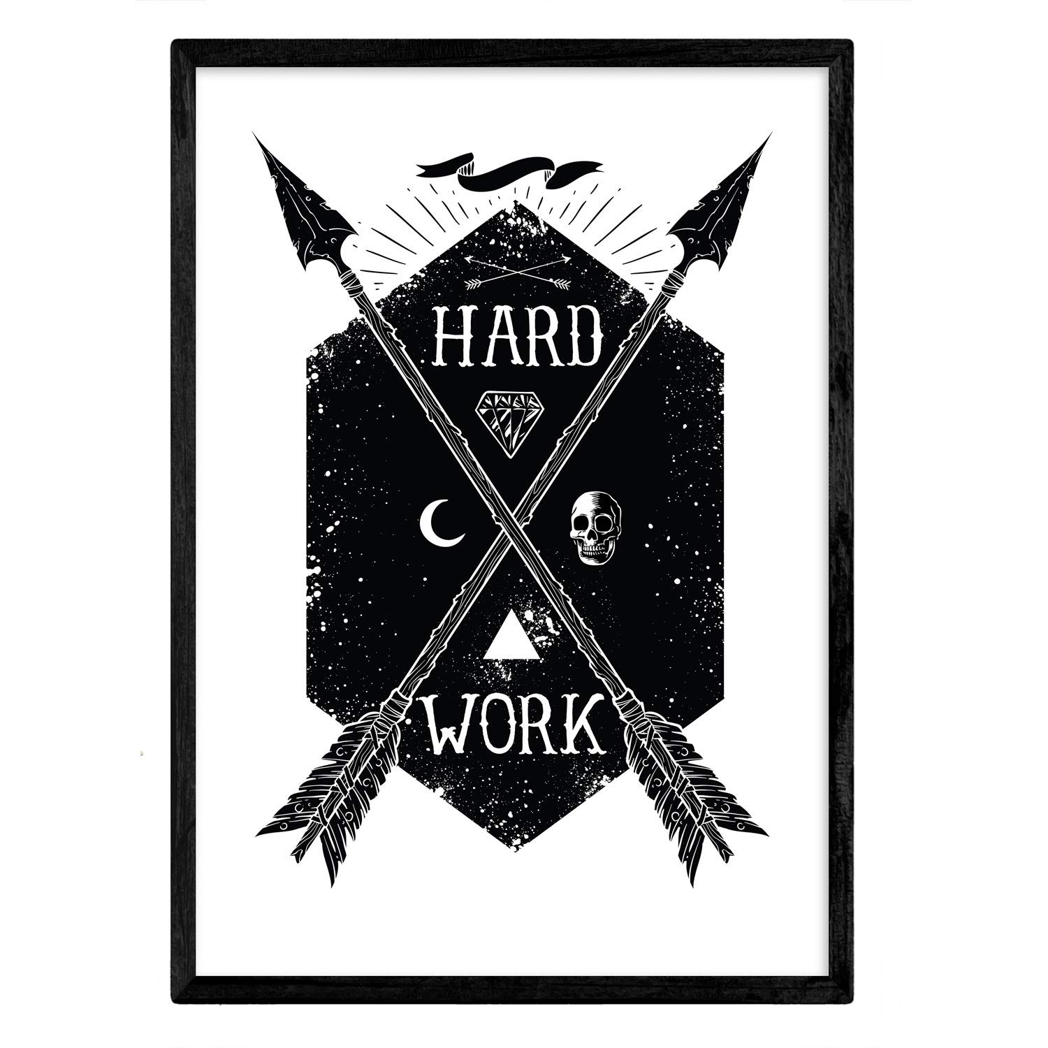 Nacnic Poster Work hard. Design decorative sheet. A4 size — image 1