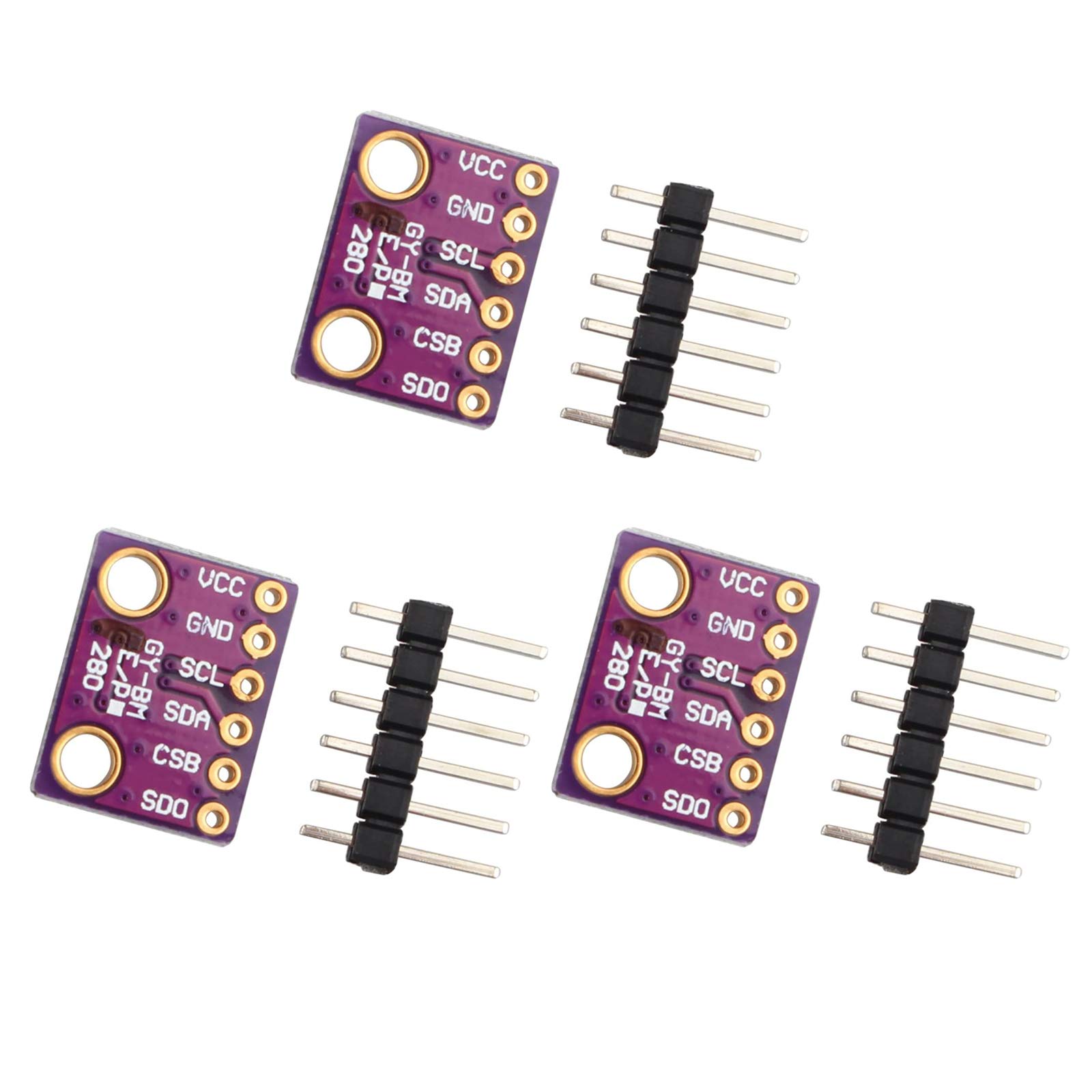 HALJIA 3PCS GY-BME280-3.3 High Precision I2C SPI Breakout Barometric Pressure Temperature Humidity Digital Sensor Module Board Compatible with Arduino Raspberry Pi ARM DIY Etc.