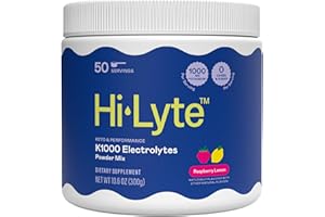 Hi-Lyte Keto K1000 Electrolyte Powder | Raspberry Lemon | Hydration Supplement Drink Mix | Boost Energy & Beat Leg Cramps | No Sugar, No Maltodextrin | 50 Servings