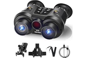 DSOON 3D VR Night Vision Goggles,8K UHD Night Vision Binoculars for Adults, Auto Wake and Seamless 3D Integration Tech,Infrared Goggles, Rechargeable with 8K Photo & 4K Video,64GB TF Card Included