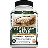 Potent Garden Psyllium Husk Capsules All Natural & Powerful Soluble Dietary Fiber Supplement Helps Support Regularity & Digestion, 240 Caps