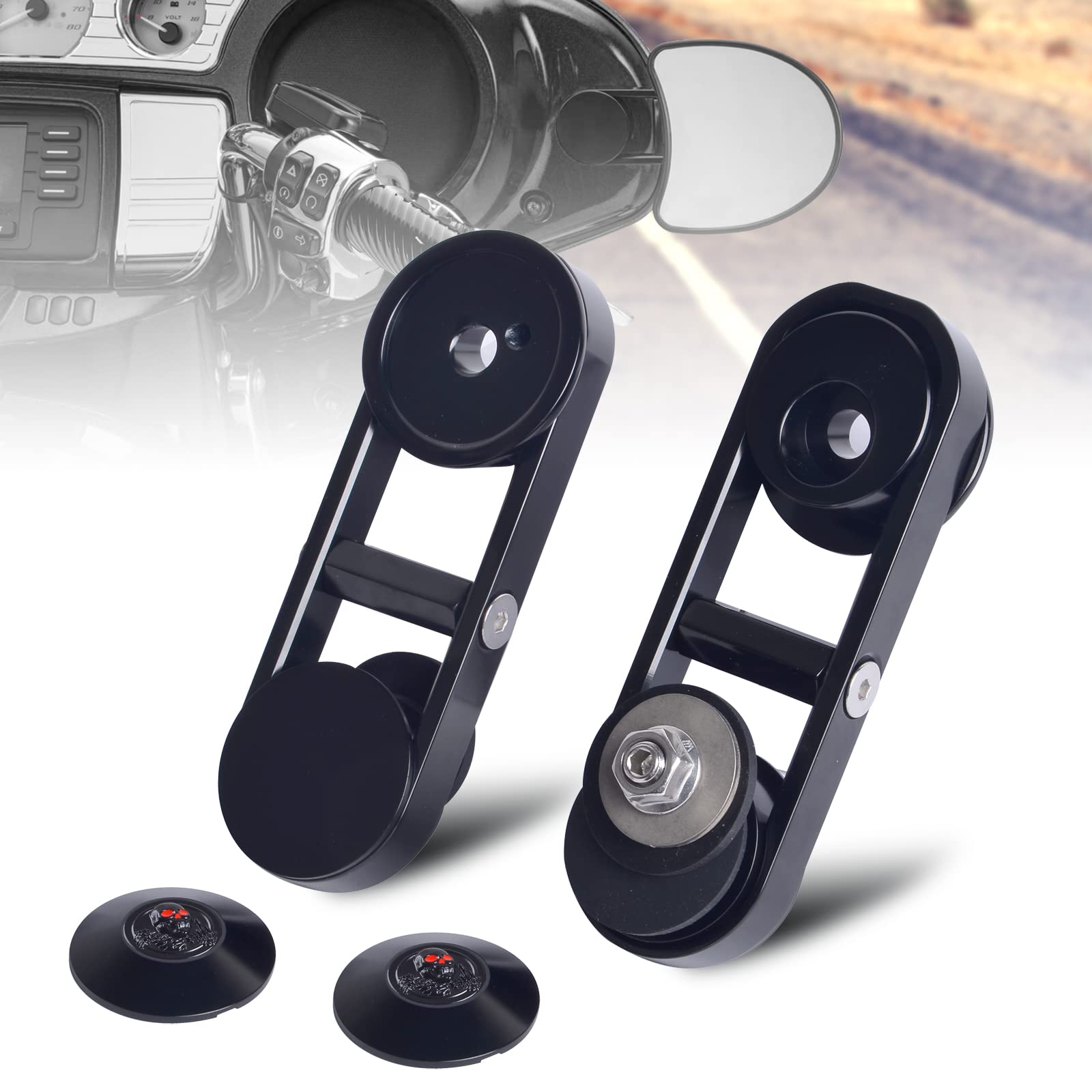 Sresk Motorcycle Adjustable Mirror Relocator Mount