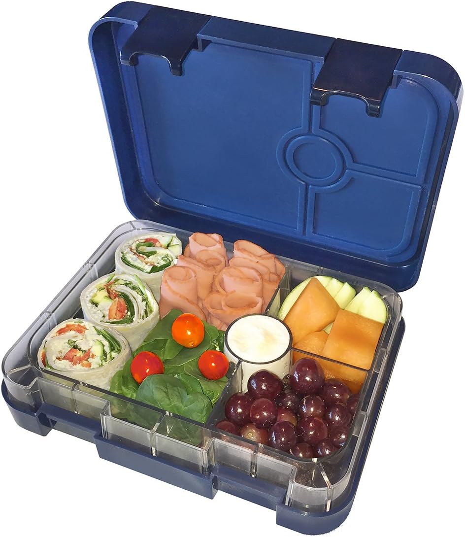 Bentoful Leakproof Durable Double Latch Bento Lunch Box, Air Tight with 4 Food Storage Compartments for Kids and Adults to Keep Their Meals Fresh & Organized. 2 Free Bento Recipe Ebooks Included