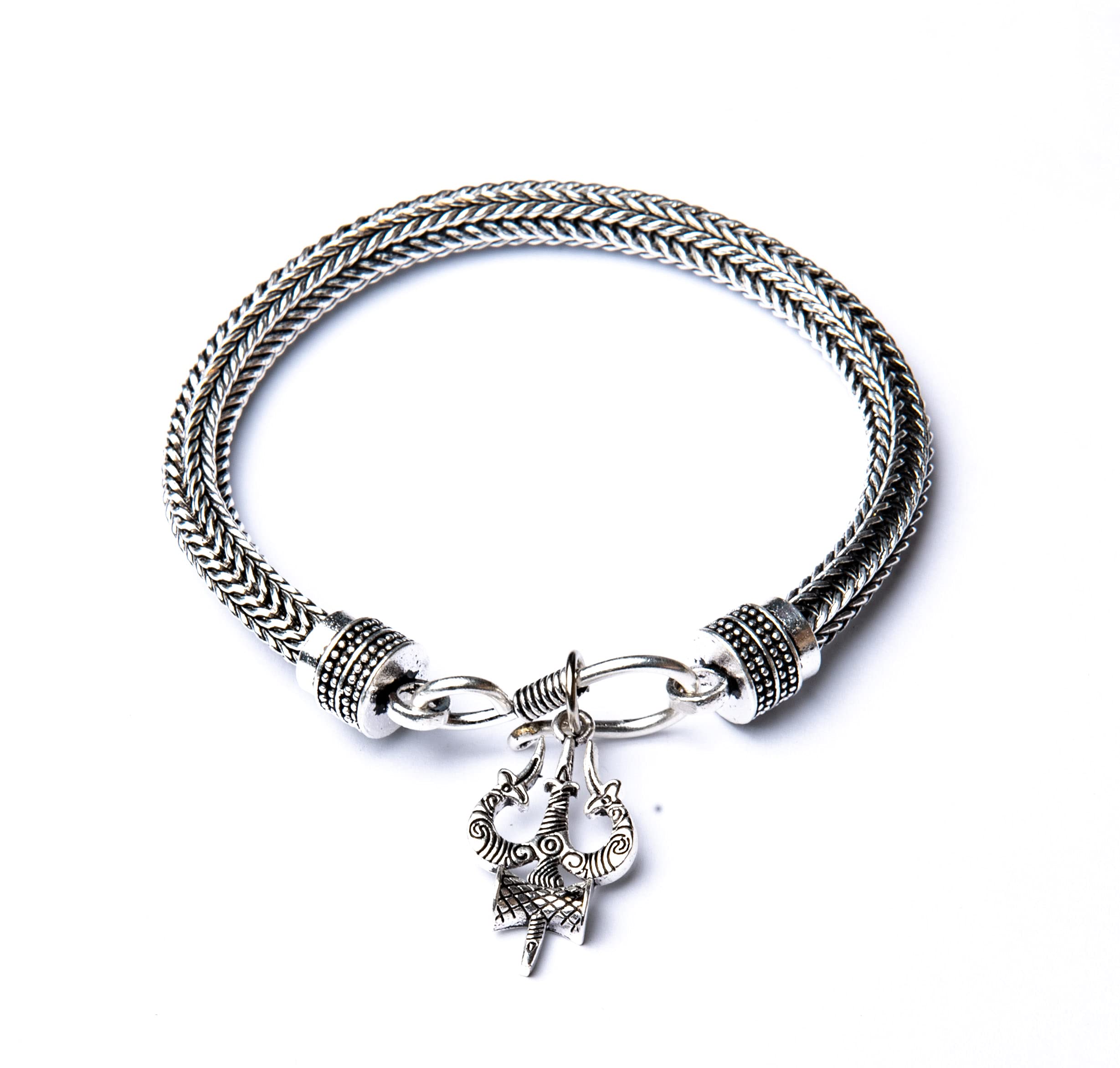 Wonder Care Trishul Bracelet for Men and Women Chain Style Kada for Men Ethnic Trishul Locket for rakhi Gift | Designer Rakhi for Brother — image 1