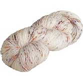 Knit Picks Hawthorne Purple Merino Wool Sock Yarn for Knitting | 100g hank of hand dyed yarn for socks in Jupiter Speckle color, machine washable.