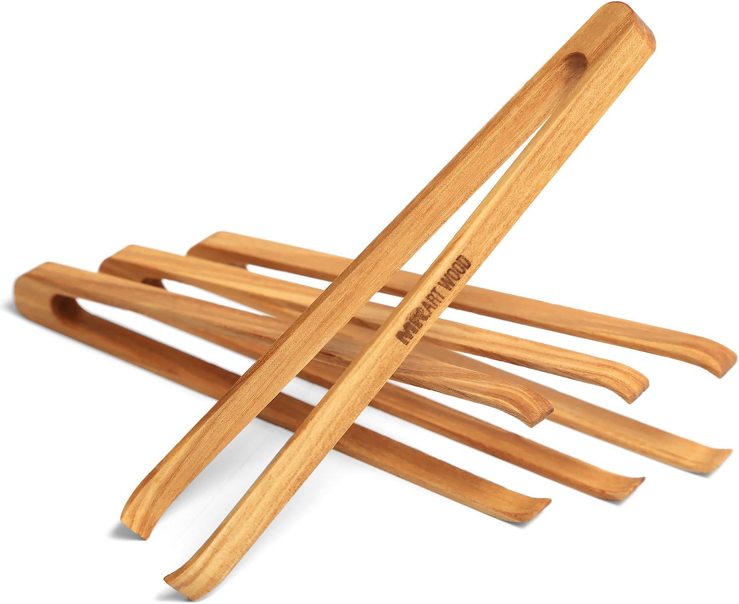 Mr.Art Wood Mini Wooden Appetizer Tongs 