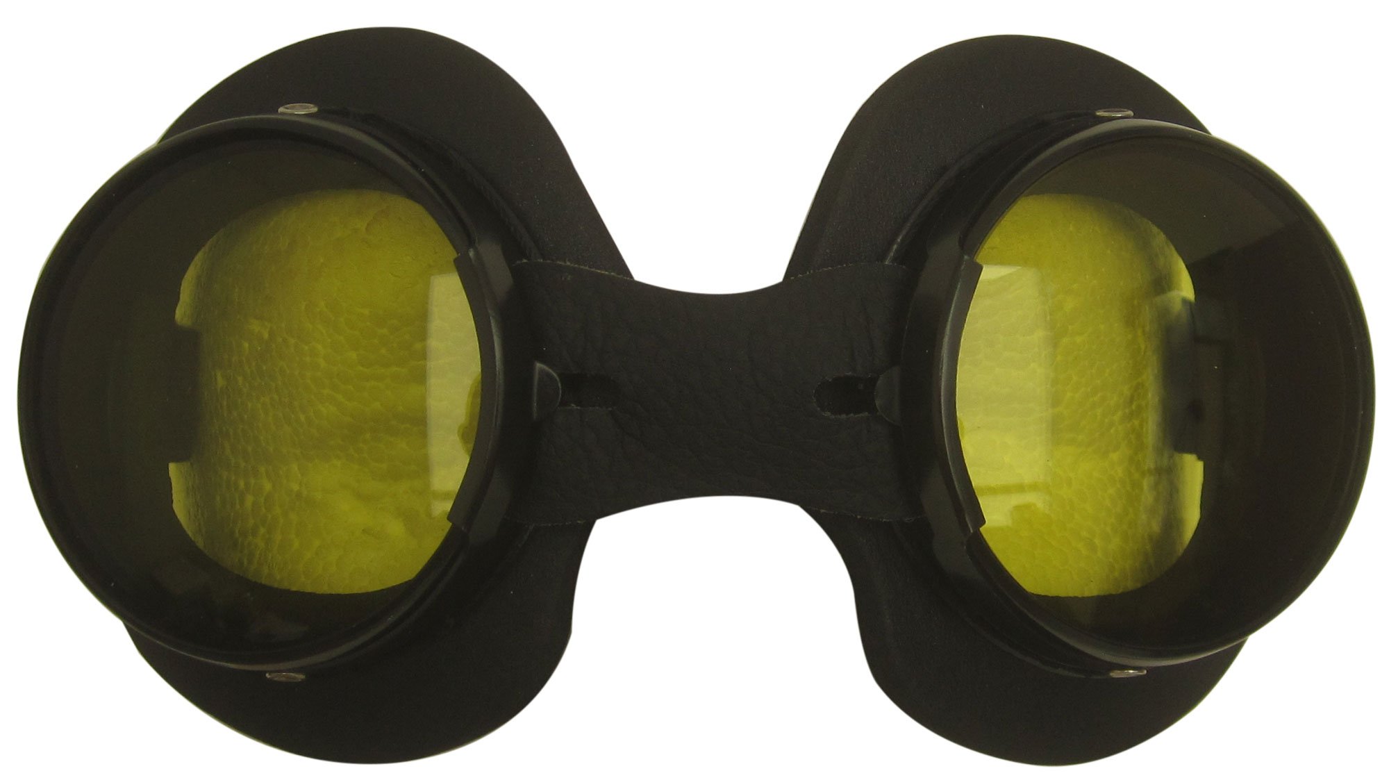 Buy Classic Round Lens Moto Goggles (Black Non Vented Frames) Online at