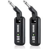 SONICAKE 5.8GHz Wireless Guitar System for Electric Guitar, Bass &amp; Acoustic | 6 Channels Transmission Range,5ms Low Latency, 164ft Range, Up to 8 Hour Battery