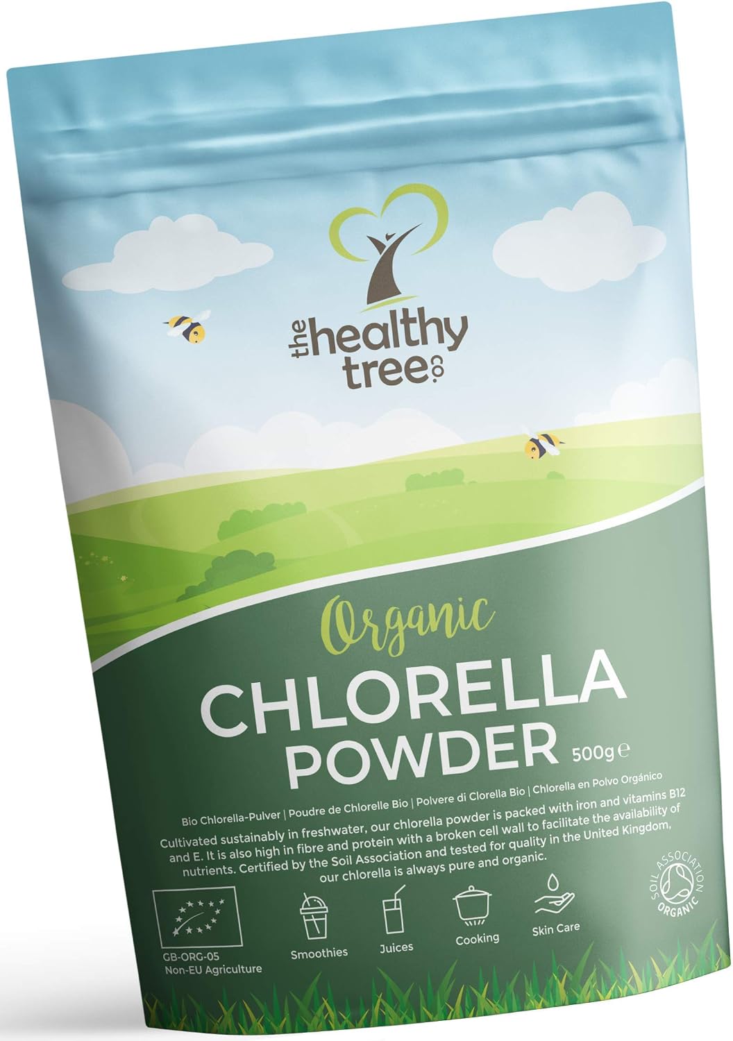 Organic Chlorella Powder by TheHealthyTree Company for Juices and Smoothies, High in B12, Protein and Iron