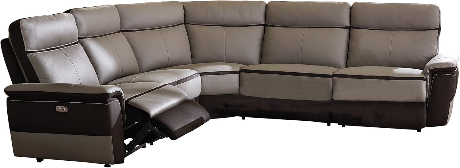 Amazon Com Homelegance Laertes Two Tone Power Reclining Sectional