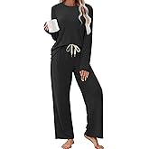 SAMPEEL Pajamas for Women Set Comfy Lounge Sets Two Piece Long Sleeve Cute Pjs Soft Sleepwear Winter Clothing