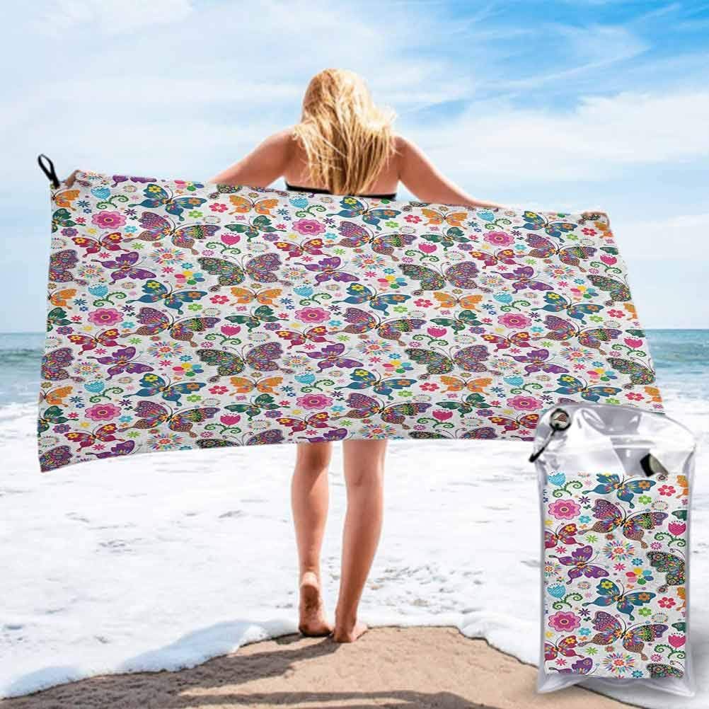 Ahuimin Microfiber Sand Free Beach Towel Blanket, Sixties