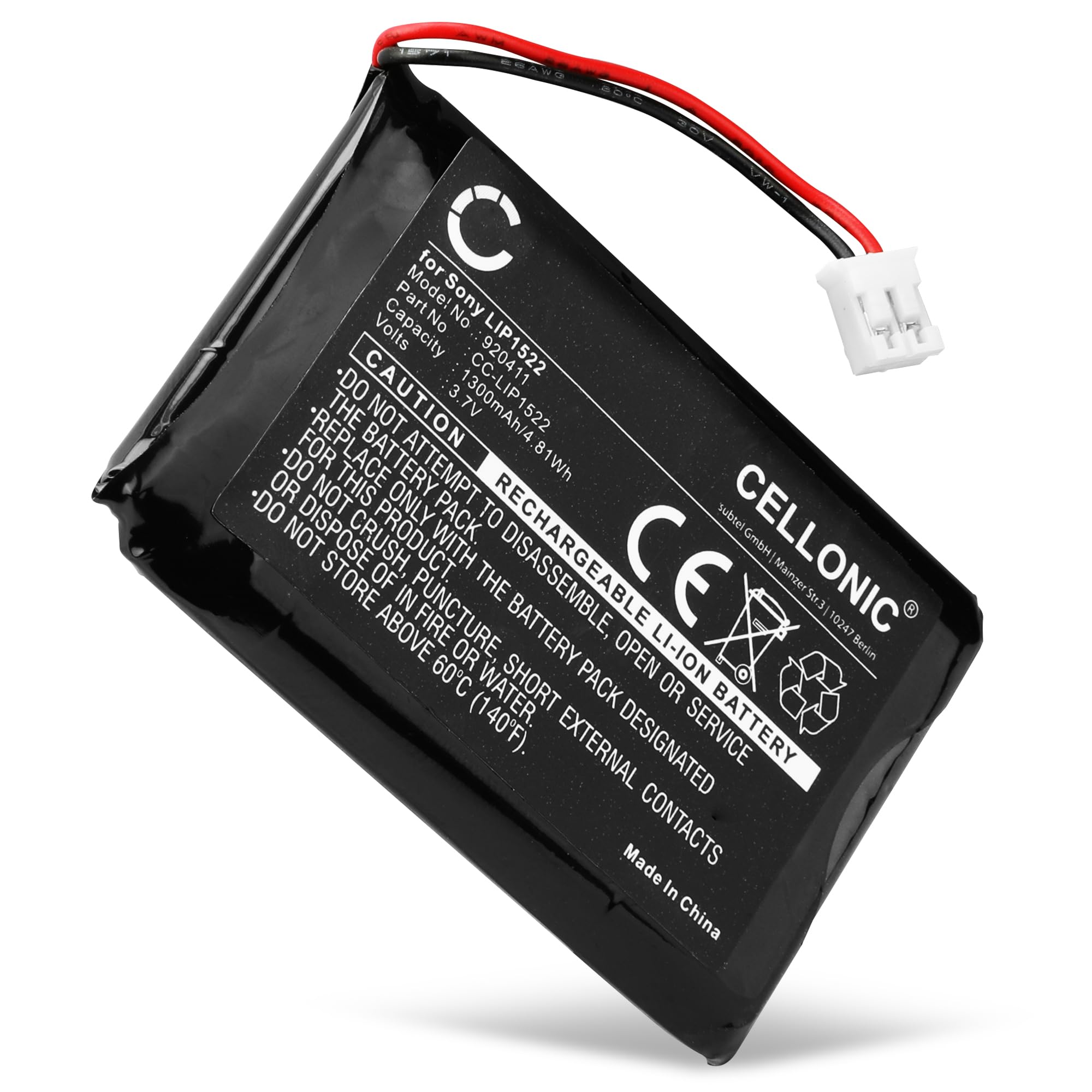 CELLONIC, Battery for Game console compatible with Sony Dualshock 4 V1, PlayStation 4 (3.7V, 1300mAh)