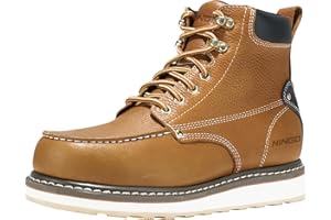 HISEA NINGO Work Boots for Men Steel/Soft Toe Boots, 6” Waterproof Slip Resistant Industrial & Construction Work Boots, Composite Toe Working Boots