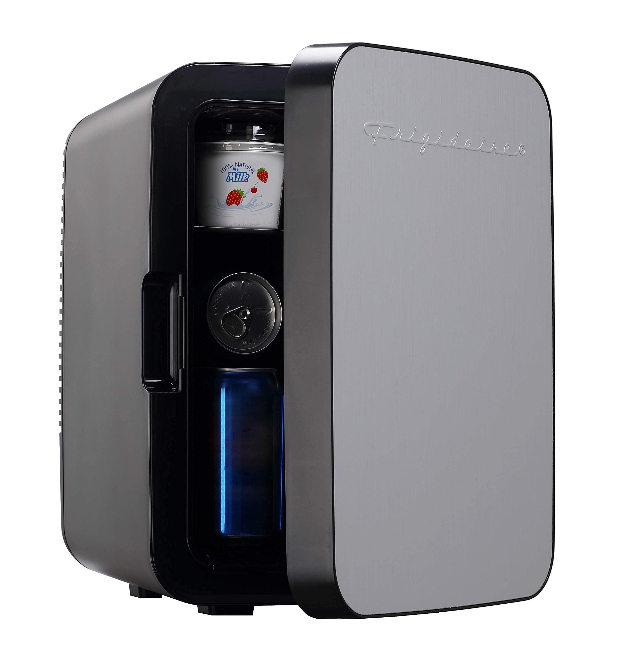 FRIGIDAIRE Portable 10L, 15-can Mini Fridge Brushed Stainless Rugged Refrigerator, EFMIS183-SS (Renewed)