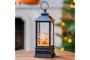 KIRSCHBLÜTE 9” Halloween Spooky Pumpkin Snow Globe Light with Scary Witch Sounds, Flashing Silver Lights, Battery or USB Powered, Autumn Halloween Home Decor Gift