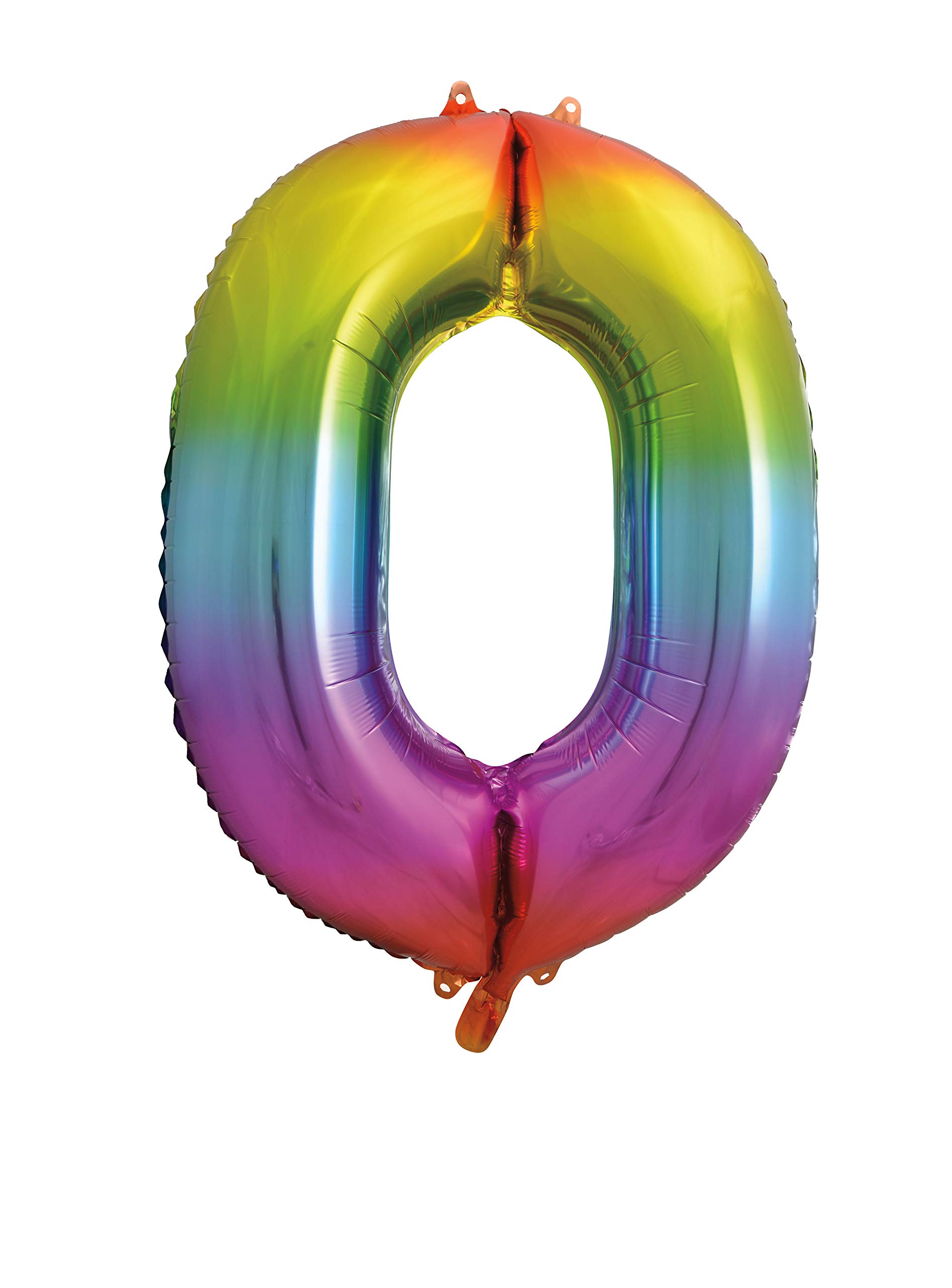 0-Shaped Rainbow Foil Balloon (86cm) - Perfect for Celebrations, Party Decor, Birthday, & More - 1 Pc