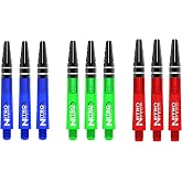 RED DRAGON Nitrotech Short Dart Shafts - Flight Locking System for Secure Setup &amp; Compact Control - Transparent Polymer, 36 mm, 9 Shafts (3 Sets), Blue, Green &amp; Red