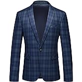 Men's Plaid Blazer Sport Coats Jackets Slim Fit Lightweight Casual Checkered Blazer for Men