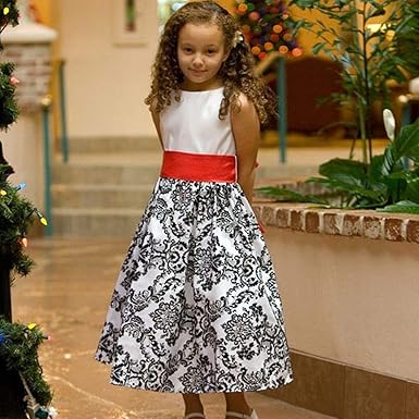 red black and white flower girl dresses