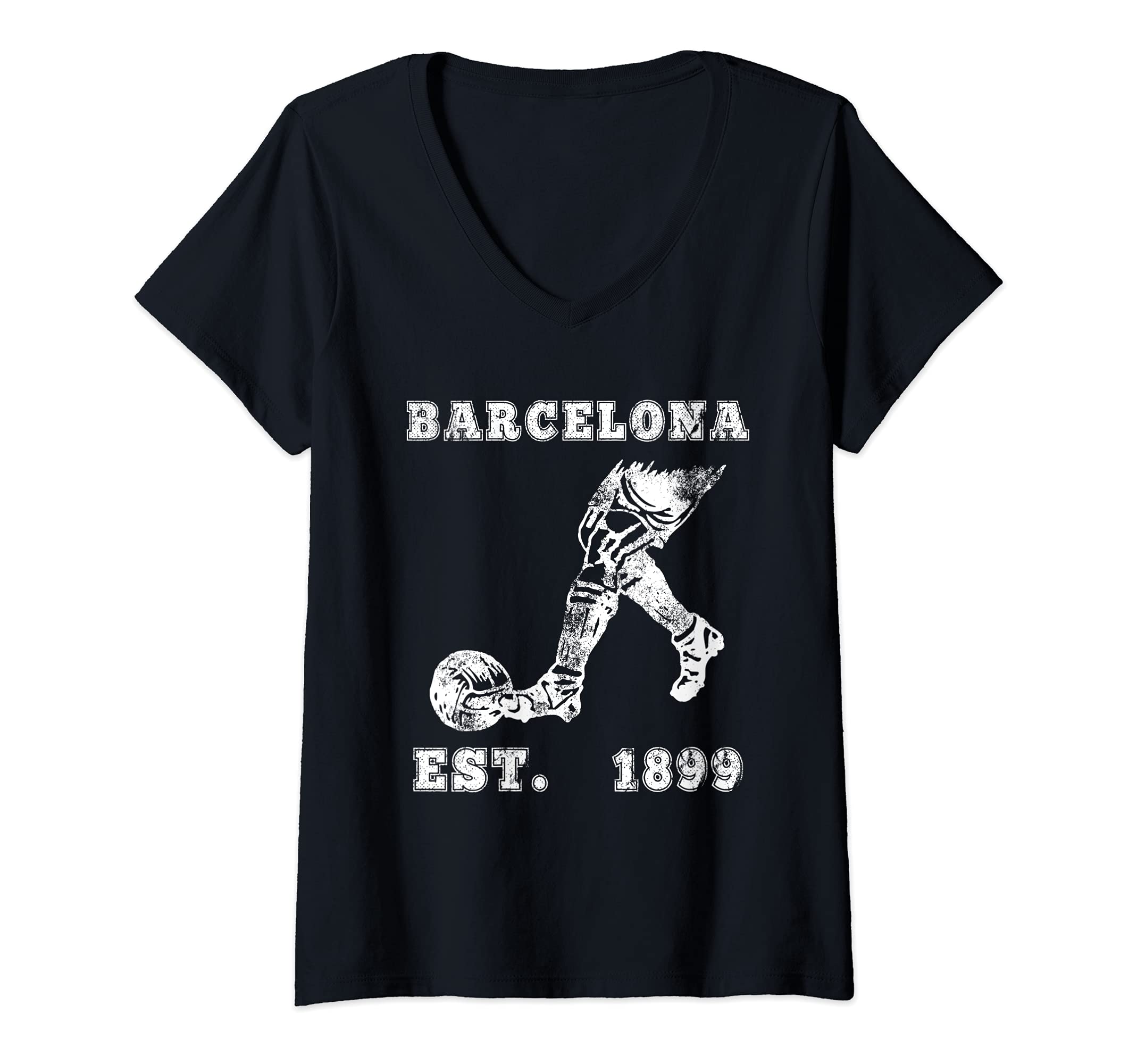 Womens BARCELONA Established 1899 V-Neck T-Shirt