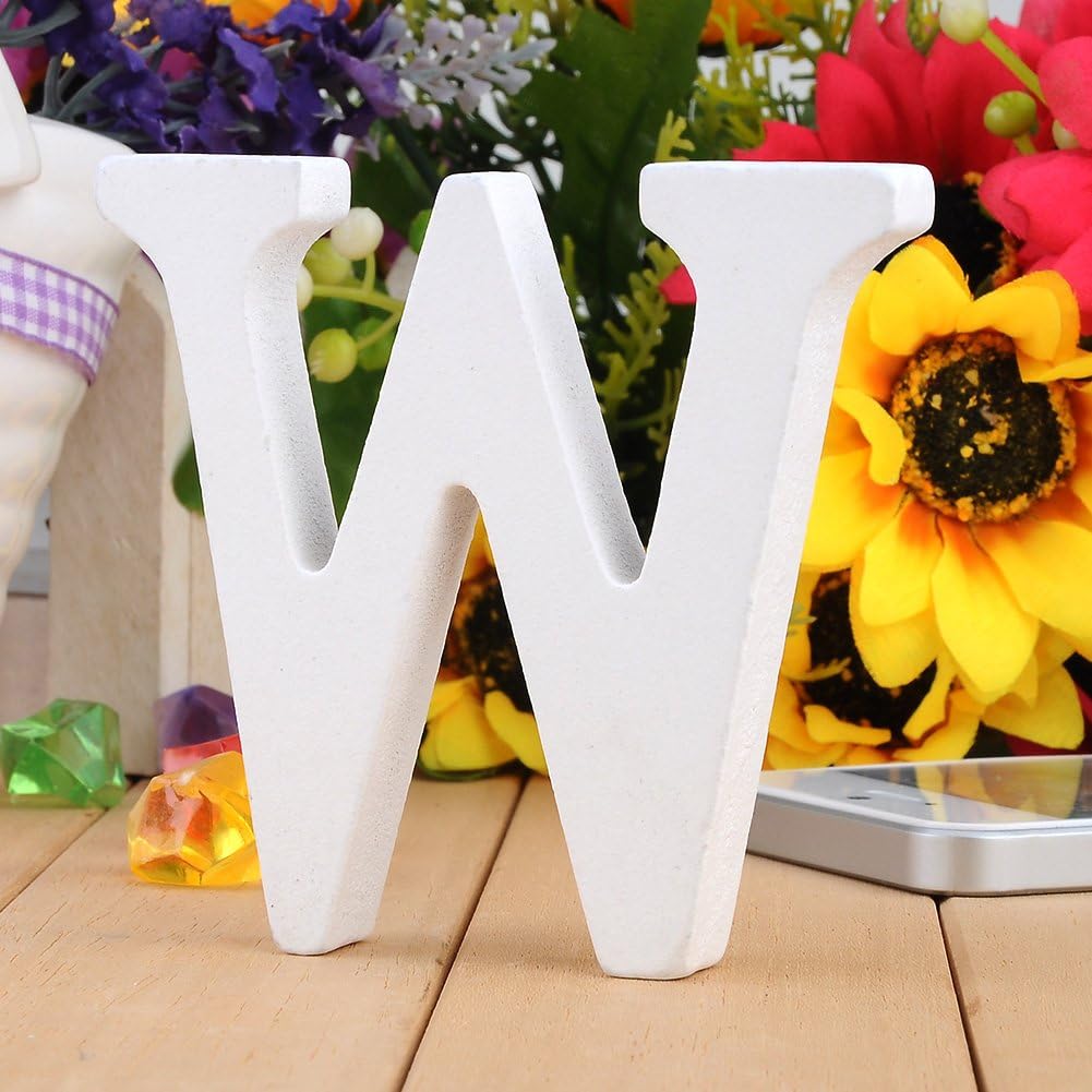 JINGXU Wooden Letters A-Z 26 Alphabet Letters DIY for Wedding Birthday Party Home Decorations (W)