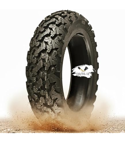 130/70-12 Pneu Sans Chambre à Air Pour Scooter/cyclomoteur Avant Ou Arrière, Jante De 12 Pouces, Pneu Résistant à L'usure 130 70 12 Utilisé Tout-terrain 6 P.R. 280 KPa Charge Maximale 500 LB