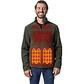 ORORO Men's 4-Zone Heated Fleece Jacket with USB-C Rechargeable Battery, Heating Fleece Jacket for Hiking Camping
