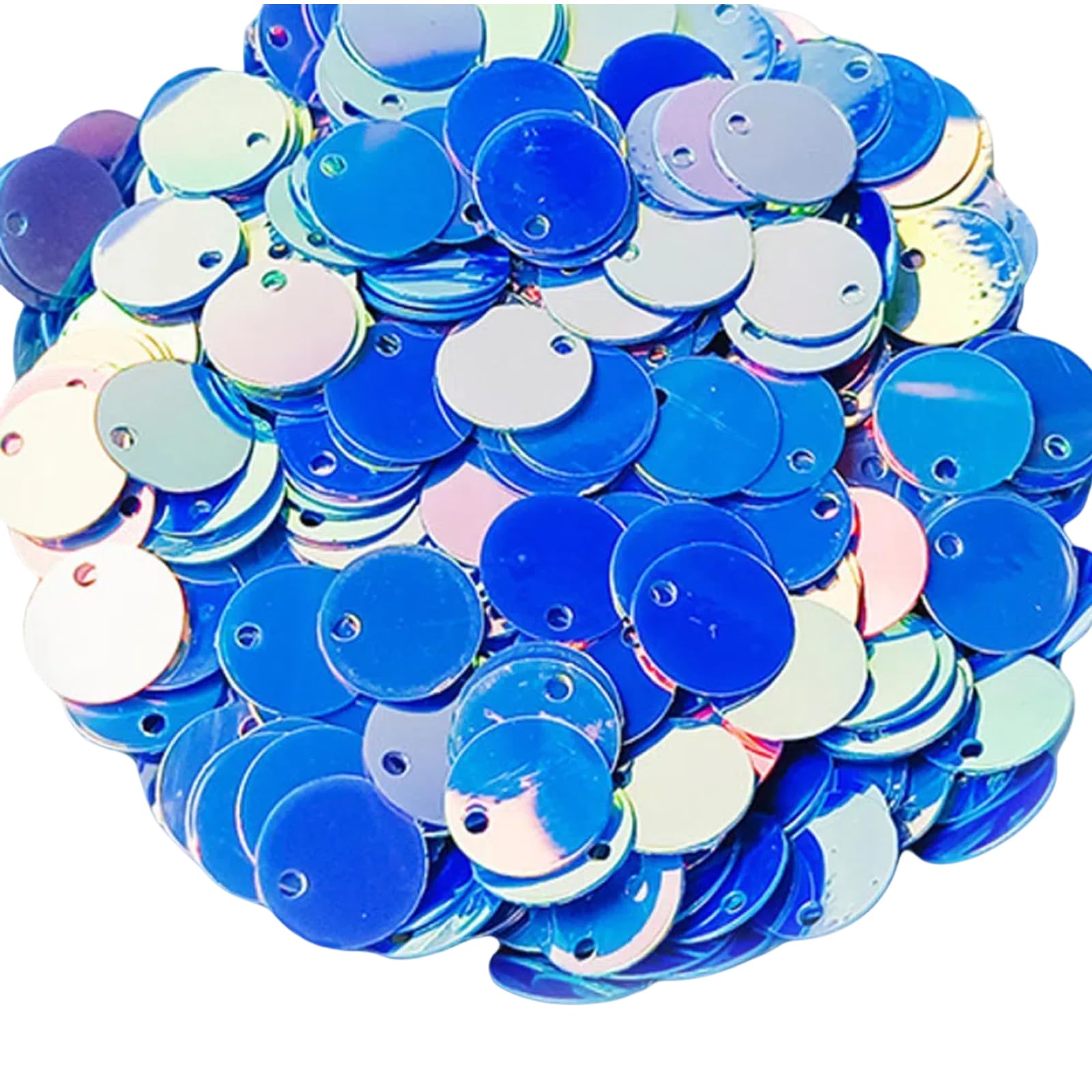 40Grams 10mm Loose Sequins for Crafts,Shinny Blue Flat Round Paillettes Bulk PVC Sequin Paillettes Craft Sequins for Garment Sewing