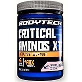 BodyTech Critical Aminos Xt Powder, Strawberry Lemonade, 15.9 Oz | Glutamine, Citrulline &amp; Carnitine, Pre Workout or Post Workout Amino Acids for Men &amp; Women, 45 Servings