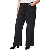 Jessica Simpson Womens Relaxed Wide Straight Leg High Rise Jean Plus