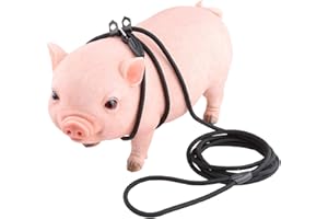 PRANOVO 10ft Adjustable Mini Pig Harness for Pot Bellied Piggy Ferret Rabbit Small Animals Walking Training Jogging