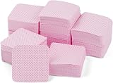 kuou 300 Pcs Nail Wipe Pads Pink 5x5cm Lint Free Remover Wipes