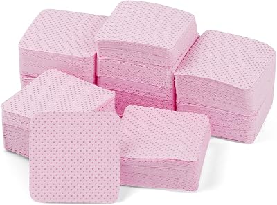kuou 300 Pcs Nail Wipe Pads Pink 5x5cm Lint Free Remover Wipes