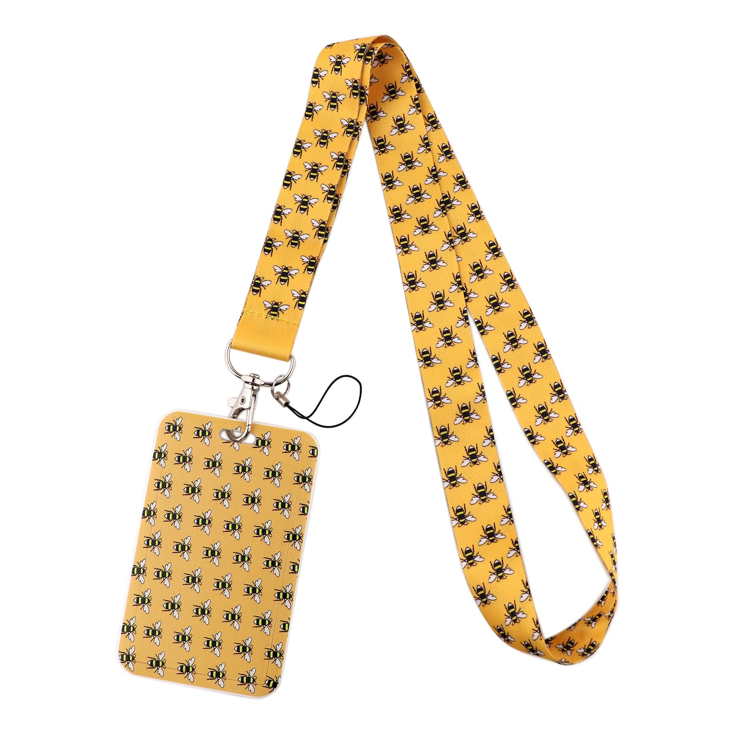 Bee Lanyard with Card Holder Set for Neck Keys School Kids ID, Cute for Men Women Business — image 1