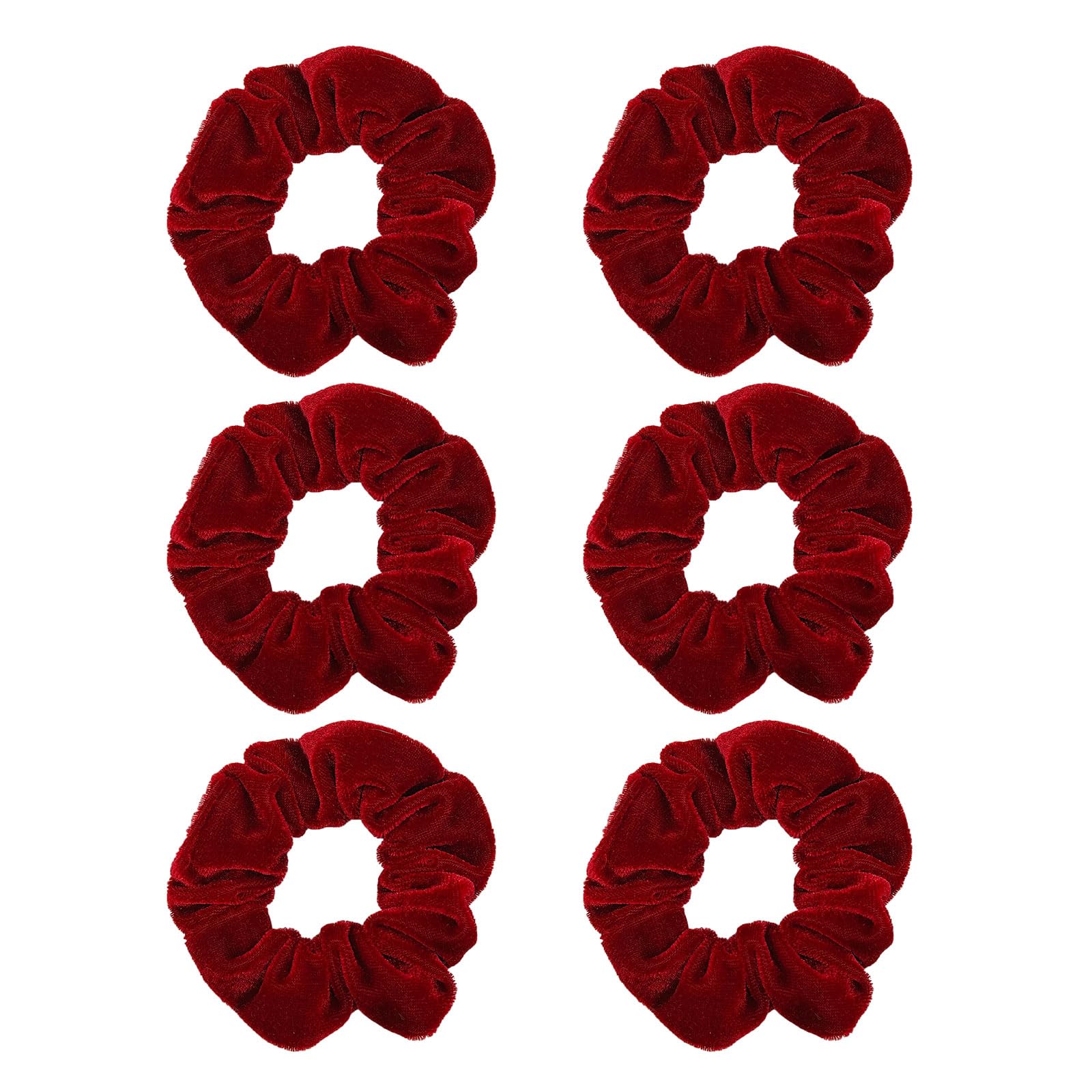 EUPSIIU 6 Pack Velvet Hair Bands Large Size Red Hair Scrunchies, Elastic Silk Hairs Scrunchies Ponytail Holders Hairs Accessories for Women Girls Valentine's Day Gifts (Red)