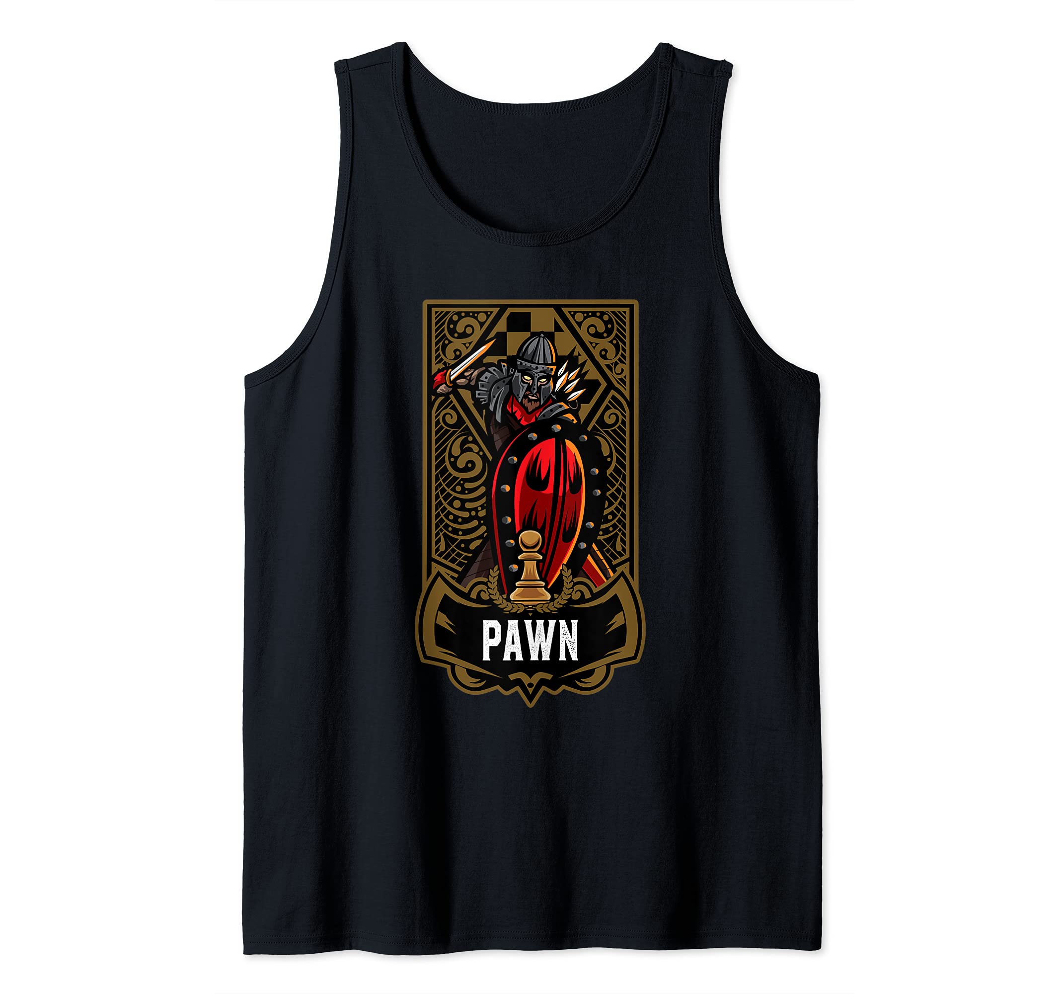 Pawn Chess Game Piece Chess Club Players Gambit Red Team Tank Top