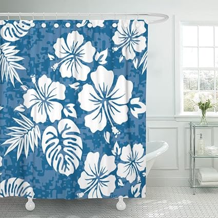Amazon Com Tompop Shower Curtain Flower Aloha Hawaiian Pattern