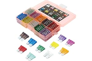 GlowGeek 100pcs Assorted Auto Car Truck Standard Blade Fuse Assortment 2A 3A 5A 7.5 A 10A 15A 20A 25A 30A 35A Car Boat Truck 