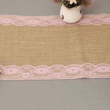 Chemin De Table Rustique Burlap Dentelle Table Runner Jute Naturel