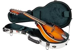 Crossrock CRF1000MFWT Fiberglass Mandolin Case, fit for both F style and A style, White