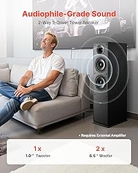 VEVOR Floorstanding Speakers, 2-Way, Floor-Standing