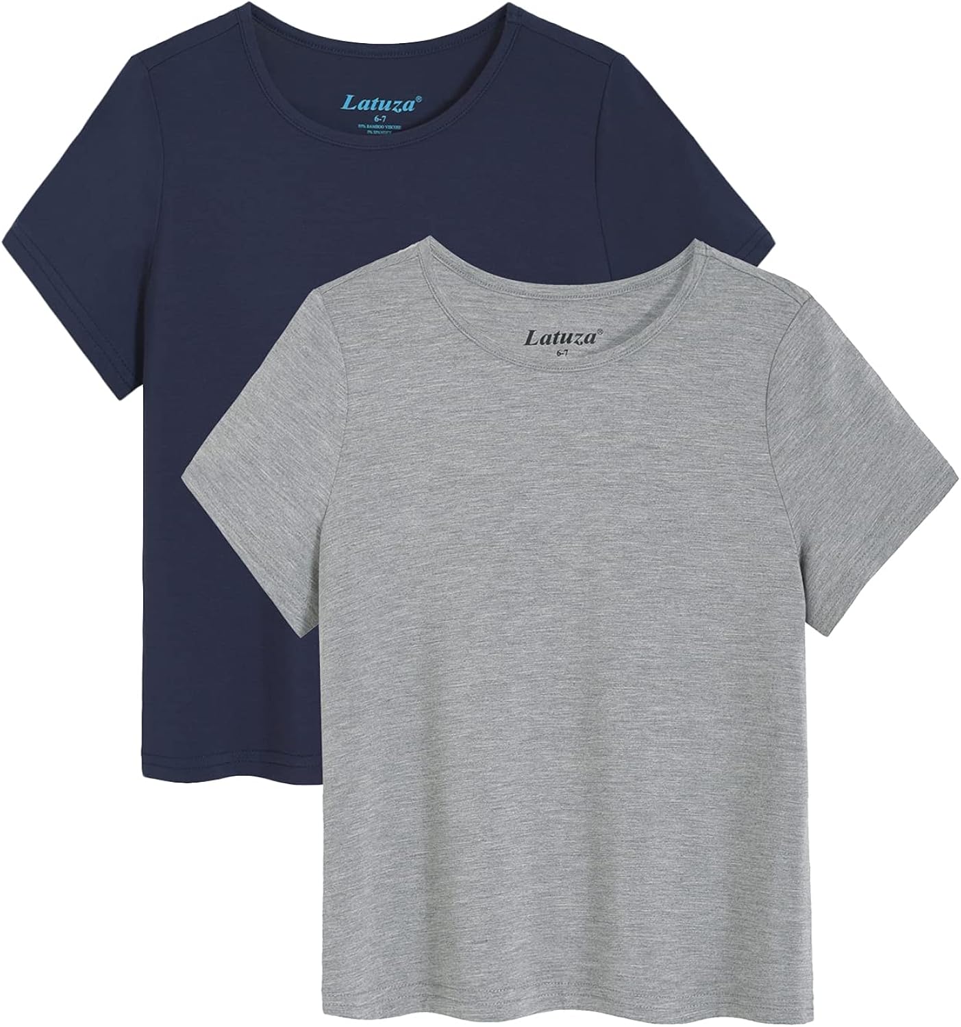 Latuza Boys' 2 Pack Bamboo Viscose T-Shirt Short Sleeve Top: Clothing
