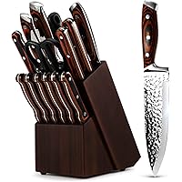 Kitchen Knife Set,15-Piece Knife Set with Block Wooden,Self Sharpening for Chef Knife Set,High Carbon Japan Stainless Steel H