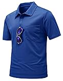 TBMPOY Men's Pocket Polo Shirts Short Sleeve Golf
